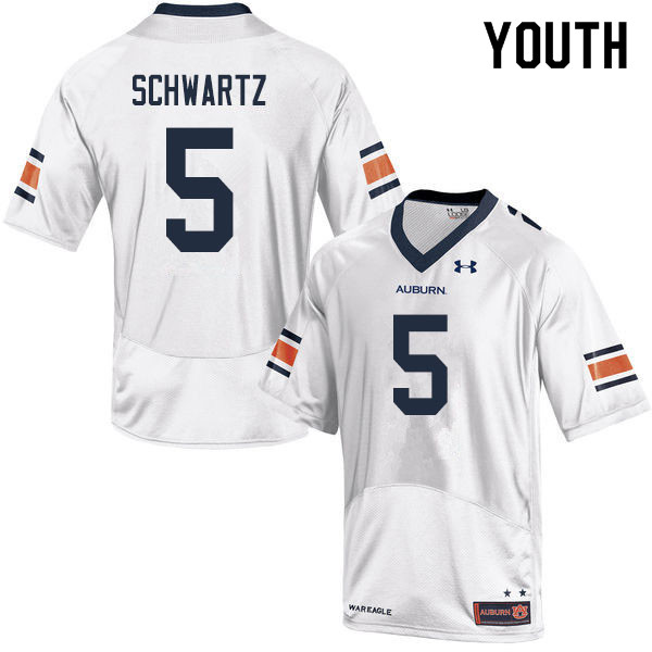 Youth #5 Anthony Schwartz Auburn Tigers College Football Jerseys Sale-White - Click Image to Close